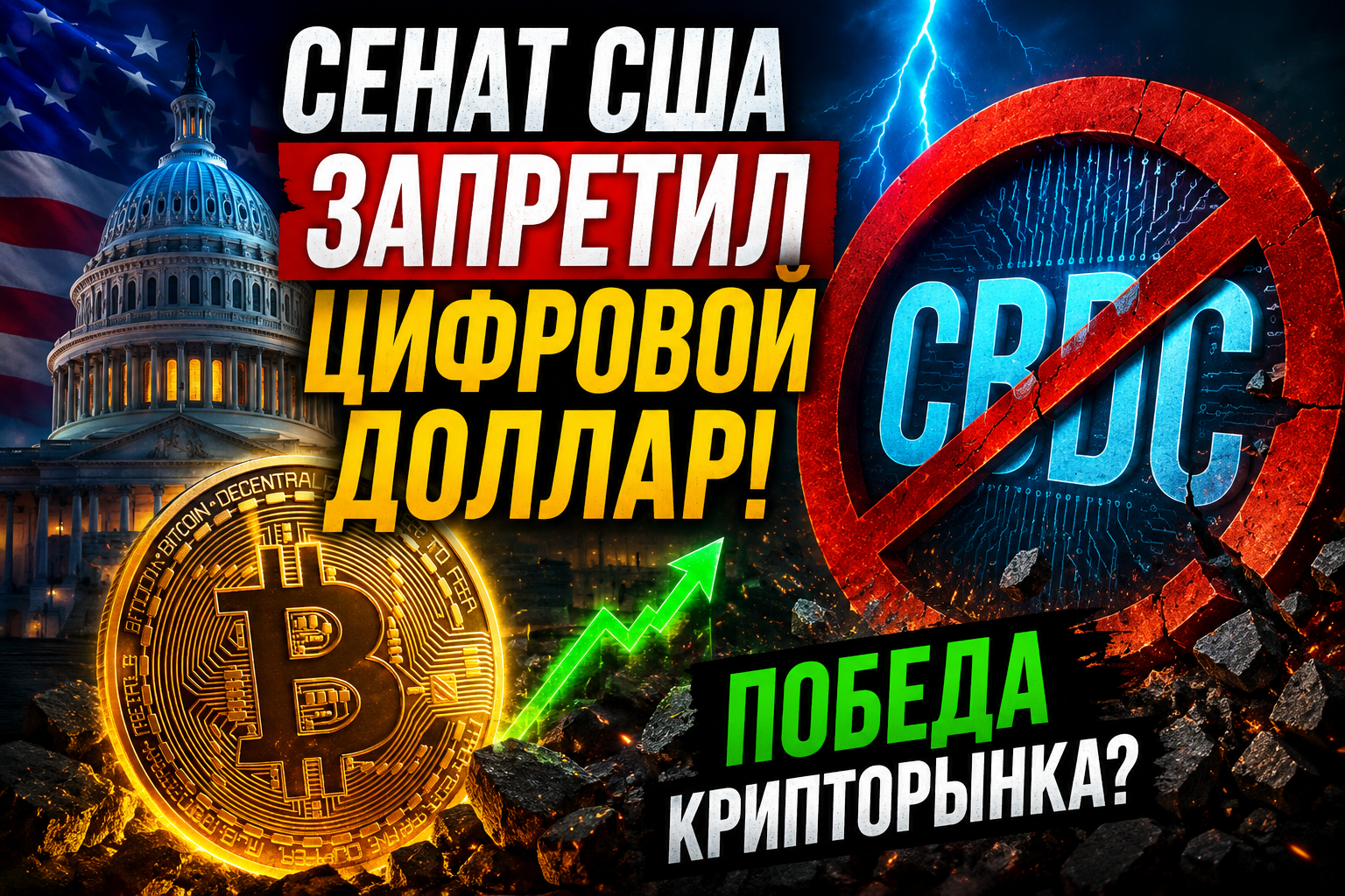 Сенат США запретил цифровой доллар (CBDC). Победа крипторынка?